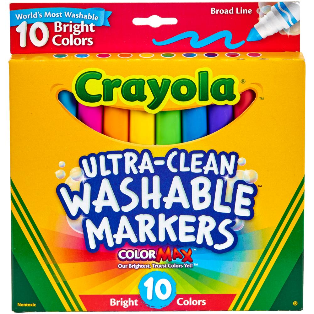 Crayola Ultra-Clean Color Max Broad Line Washable Markers – Park Street  Books & Toys